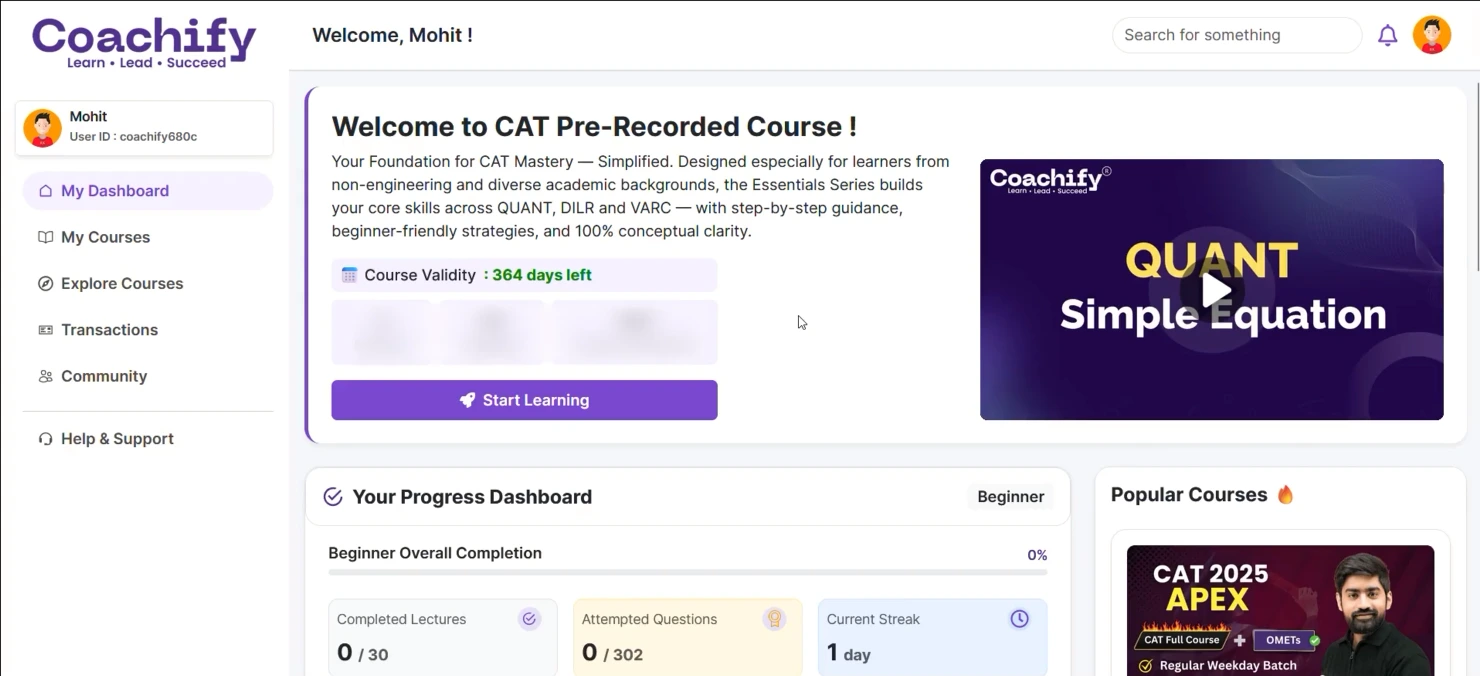 CAT Pre-Recorded Course