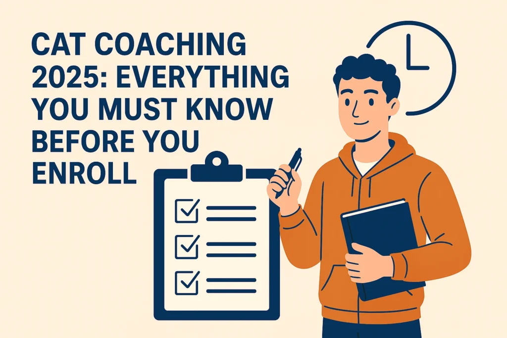CAT coaching 2025 student with checklist