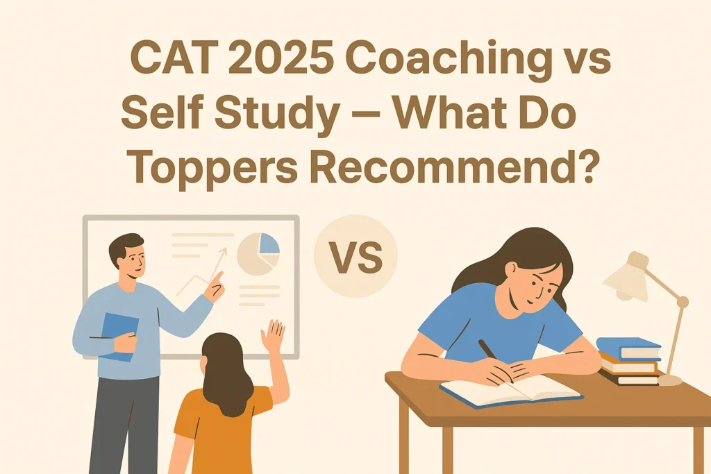 CAT 2025 coaching vs self study comparison illustration