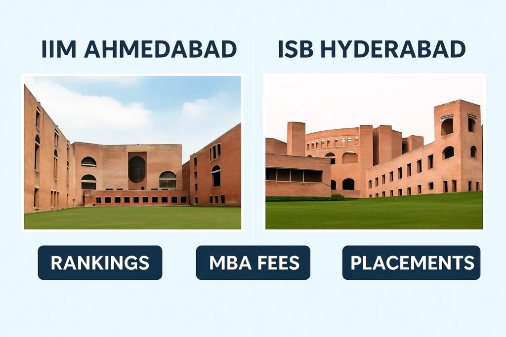 ISB Hyderabad MBA vs IIM Ahmedabad fees comparison